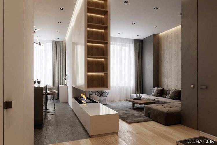 unique small apartment interior design IQOSA Architect