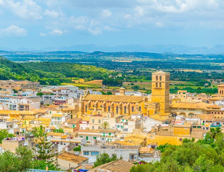 Canva Aerial view of Felanitx with Sant Miguel church Mallorca Spain