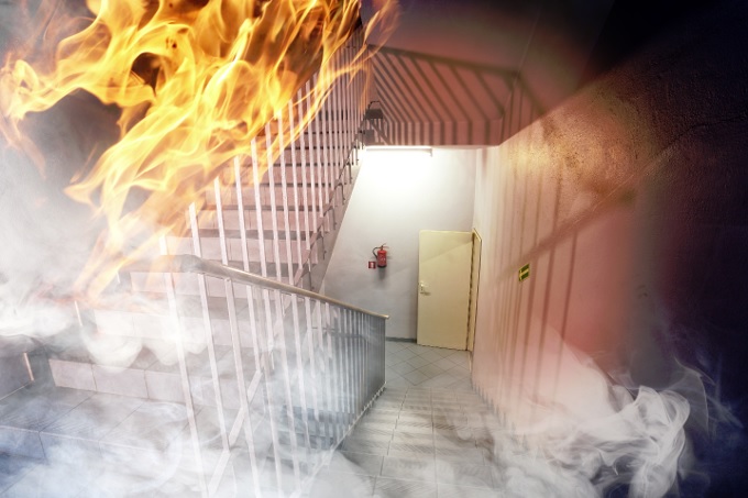 Burning building emergency