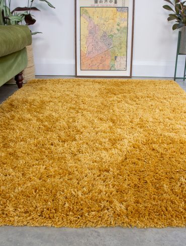 Aspen Ochre Above Luxury Thick Yellow Shaggy Rugs