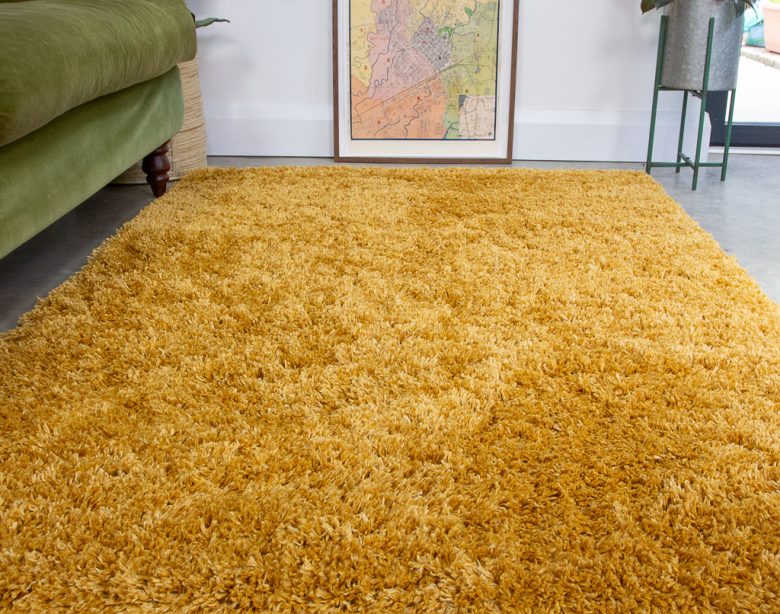 Aspen Ochre Above Luxury Thick Yellow Shaggy Rugs