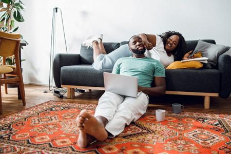 couple on oriental rug