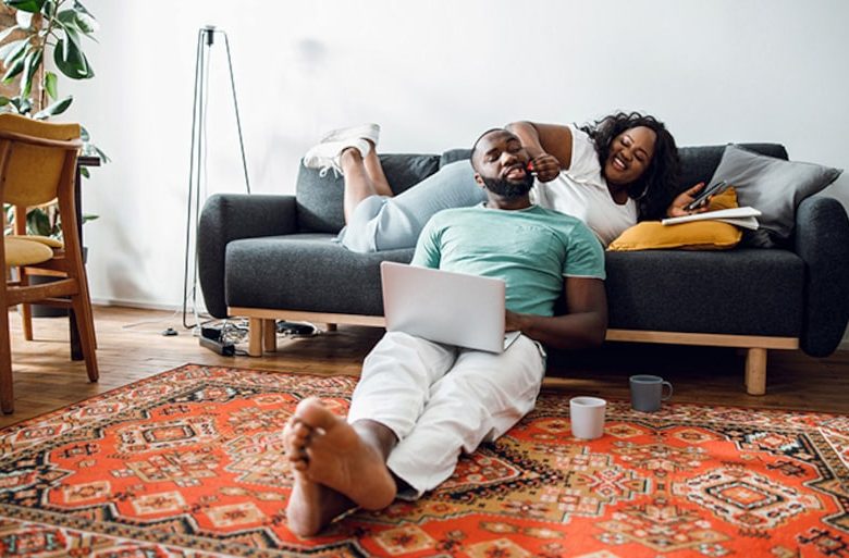 couple on oriental rug
