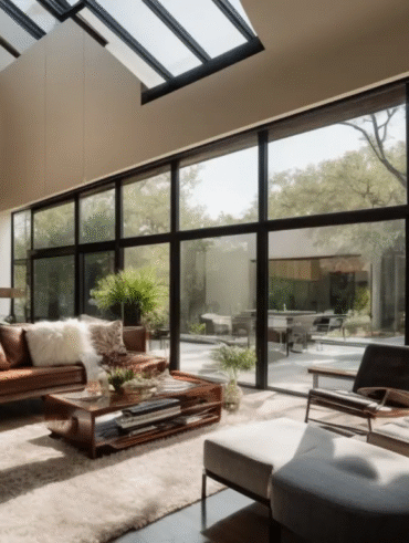 Abstract geometric shapes forming a modern design.